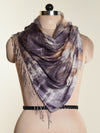 Eco print Bamboo Silk Scarf - Dark blue