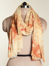 Eco print Woolen Scarf - Bright orange