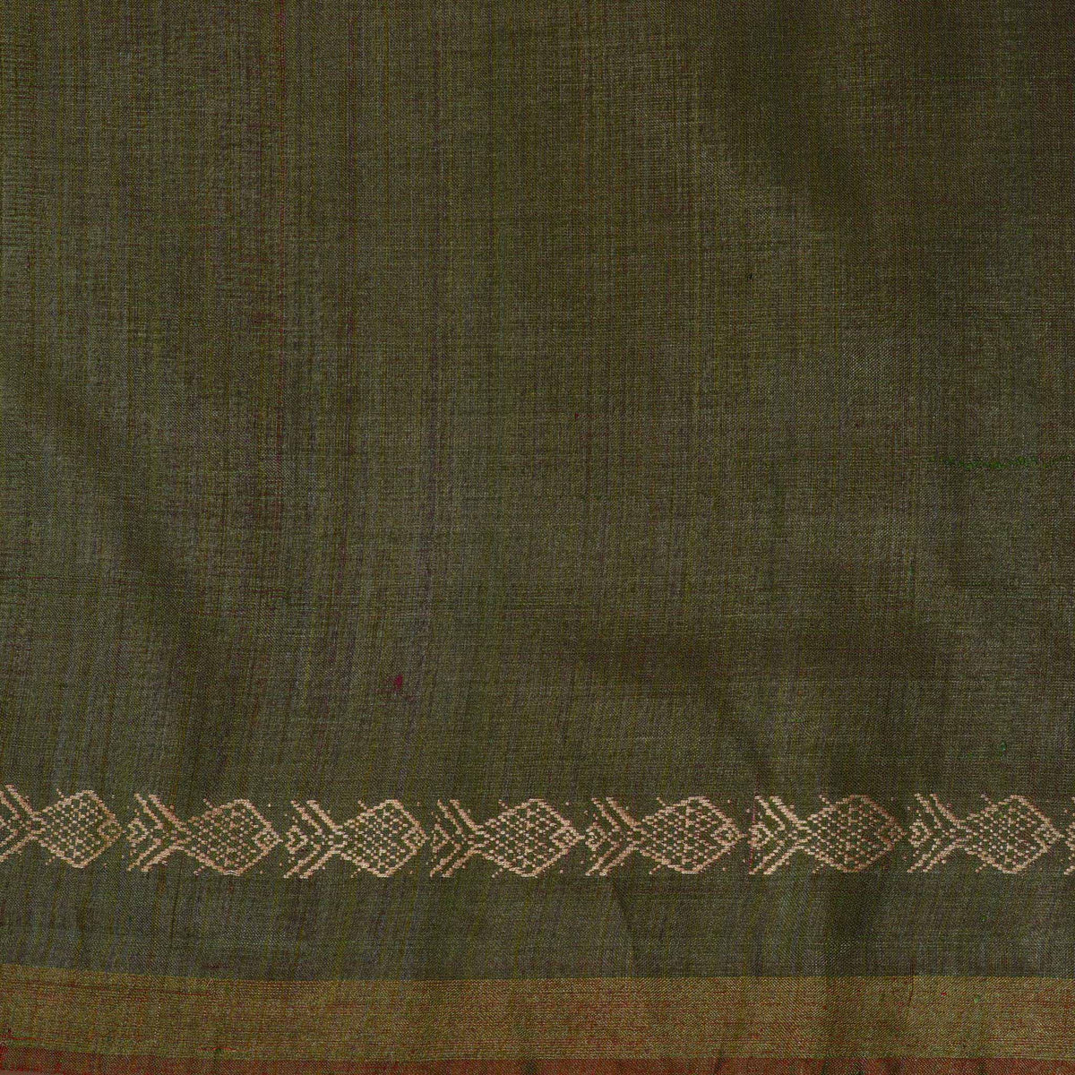 MACHLI (FISH) Tussar Silk Sari - Mehendi Green