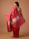 MACHLI (FISH) Handwoven Tussar Silk Saree - Red - Vriksh Designs