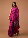 DHAAN Handwoven Tussar Silk Saree - Pink