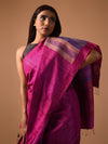 DHAAN Handwoven Tussar Silk Saree - Pink
