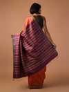 BOMKAI Handwoven Tussar Silk Saree - Orange