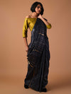 JHOOM Handwoven Tussar Silk Saree - Black