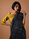 JHOOM Handwoven Tussar Silk Saree - Black