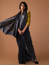 JHOOM Handwoven Tussar Silk Saree - Black