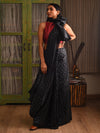JYOTI Handwoven Silk Saree -  Black - Vriksh Designs