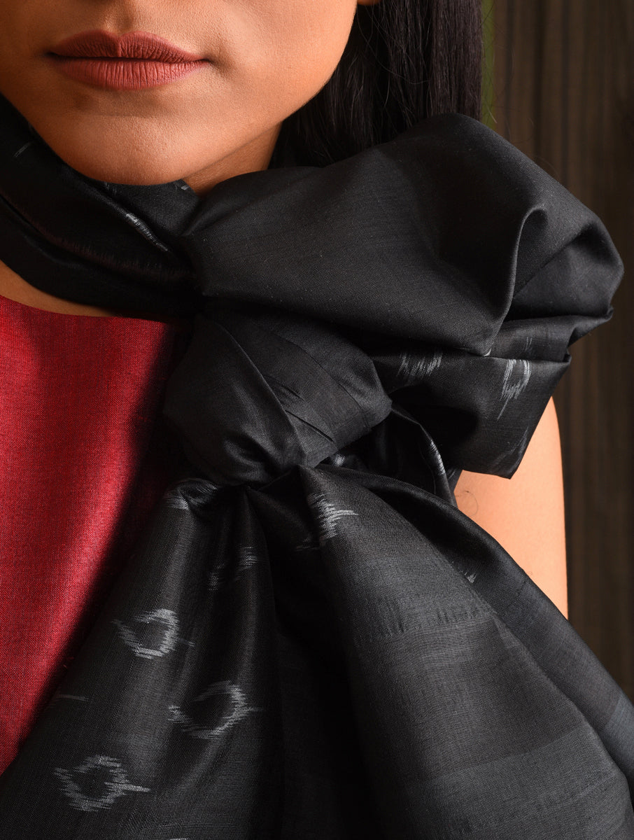 JYOTI Handwoven Silk Saree -  Black
