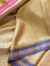 SAGAR Handwoven Tussar Silk Saree -  Copper Yellow