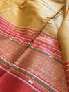 SAGAR Handwoven Tussar Silk Saree -  Copper Yellow