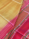 SAGAR Handwoven Tussar Silk Saree -  Copper Yellow